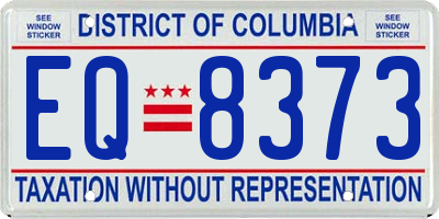 DC license plate EQ8373