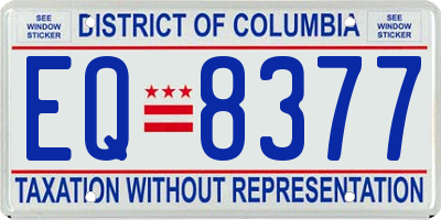 DC license plate EQ8377