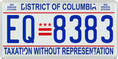 DC license plate EQ8383