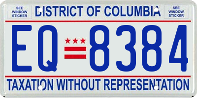 DC license plate EQ8384