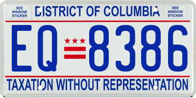 DC license plate EQ8386