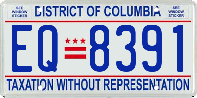 DC license plate EQ8391