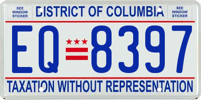 DC license plate EQ8397