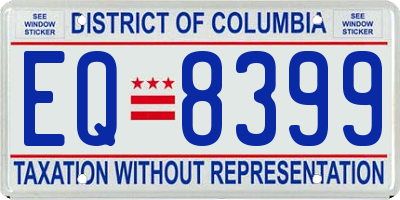 DC license plate EQ8399