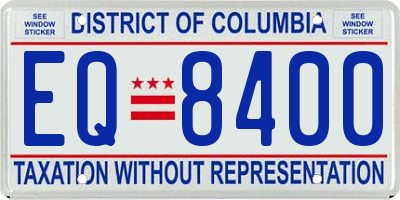 DC license plate EQ8400