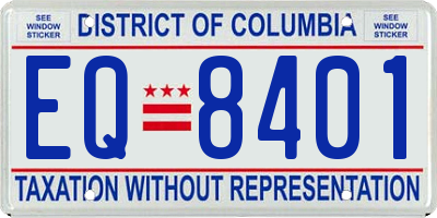 DC license plate EQ8401