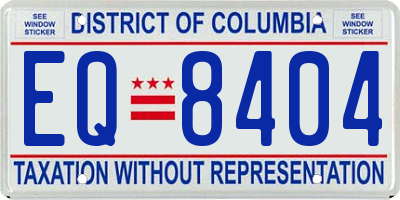 DC license plate EQ8404