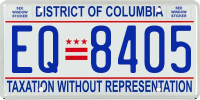 DC license plate EQ8405