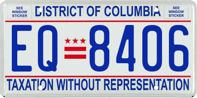 DC license plate EQ8406