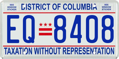 DC license plate EQ8408