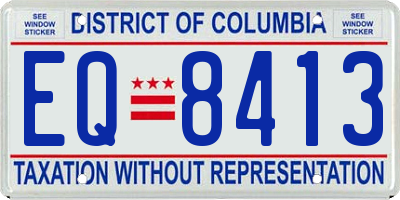 DC license plate EQ8413