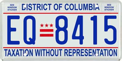 DC license plate EQ8415