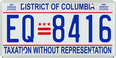 DC license plate EQ8416