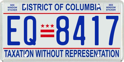 DC license plate EQ8417