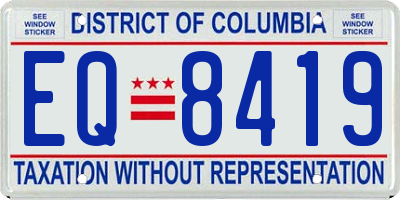 DC license plate EQ8419