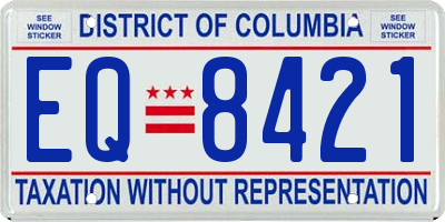 DC license plate EQ8421