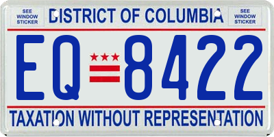 DC license plate EQ8422