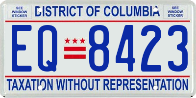 DC license plate EQ8423