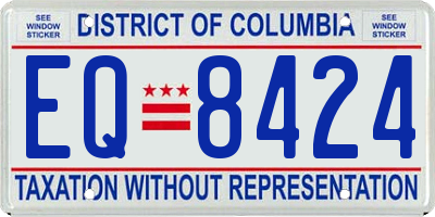 DC license plate EQ8424