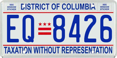 DC license plate EQ8426