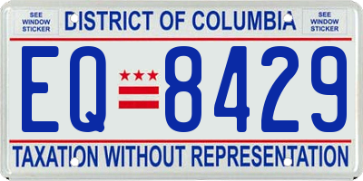 DC license plate EQ8429