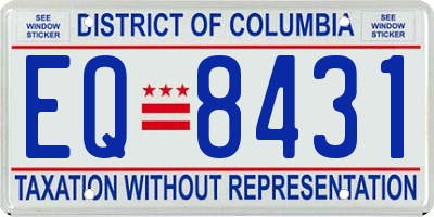 DC license plate EQ8431