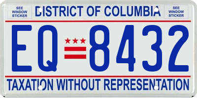 DC license plate EQ8432