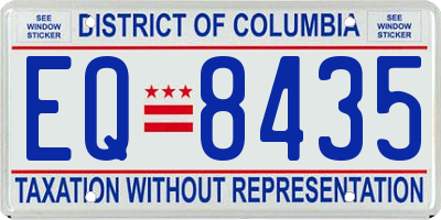 DC license plate EQ8435