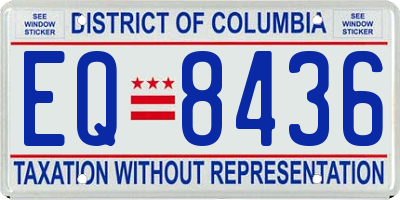 DC license plate EQ8436