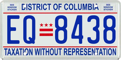 DC license plate EQ8438