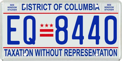 DC license plate EQ8440