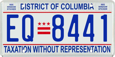 DC license plate EQ8441