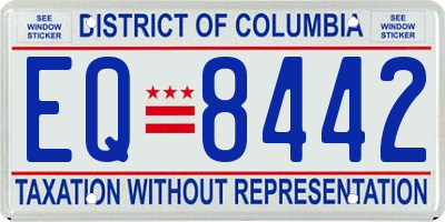 DC license plate EQ8442