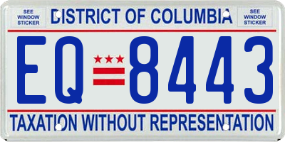 DC license plate EQ8443