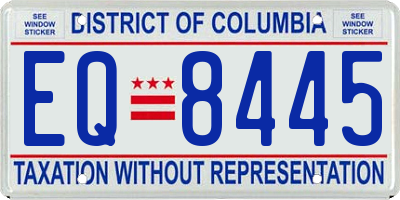 DC license plate EQ8445