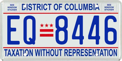 DC license plate EQ8446