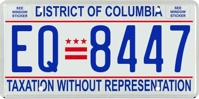 DC license plate EQ8447