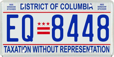 DC license plate EQ8448