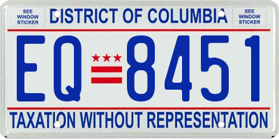 DC license plate EQ8451