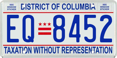 DC license plate EQ8452