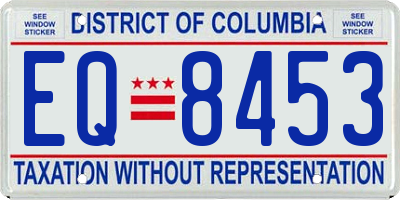 DC license plate EQ8453