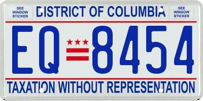 DC license plate EQ8454