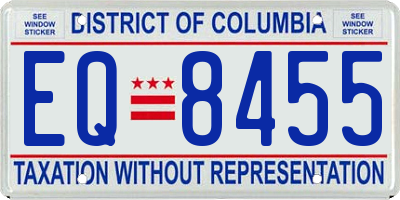 DC license plate EQ8455