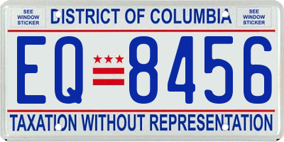 DC license plate EQ8456