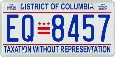 DC license plate EQ8457