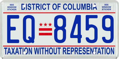 DC license plate EQ8459