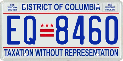 DC license plate EQ8460