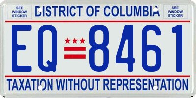 DC license plate EQ8461