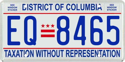DC license plate EQ8465