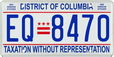 DC license plate EQ8470